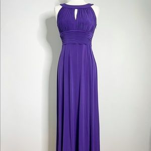 SANGRIA Ruched Empire Waist Keyhole Maxi Dress